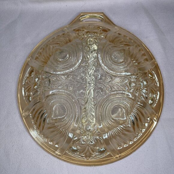 Vintage Indiana Glass Carnival Glass Divided Relish Dish MCM - Picture 4 of 6